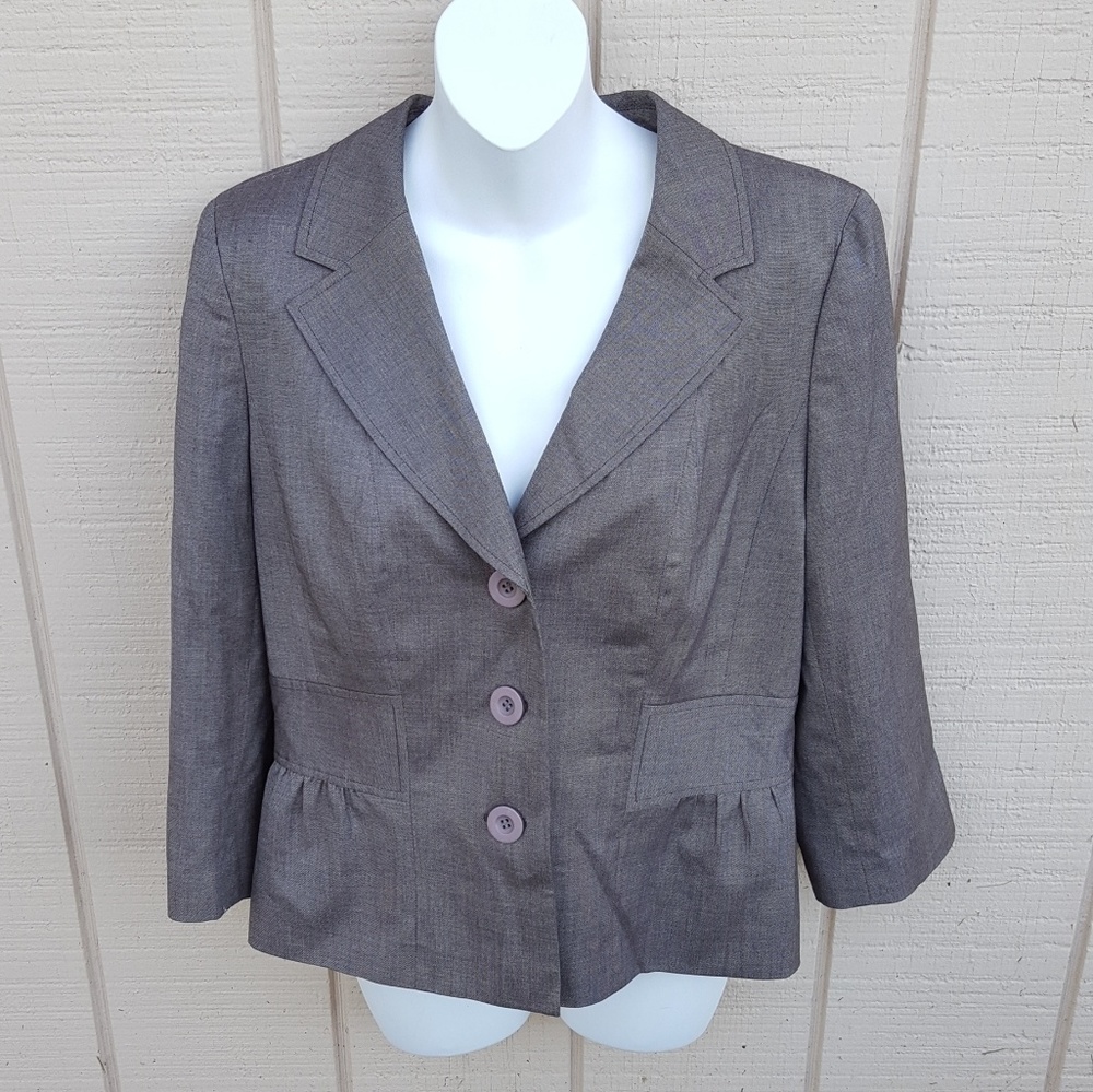 Halogen SZ 12 Gray 3-Button Stretch Jacket Blazer